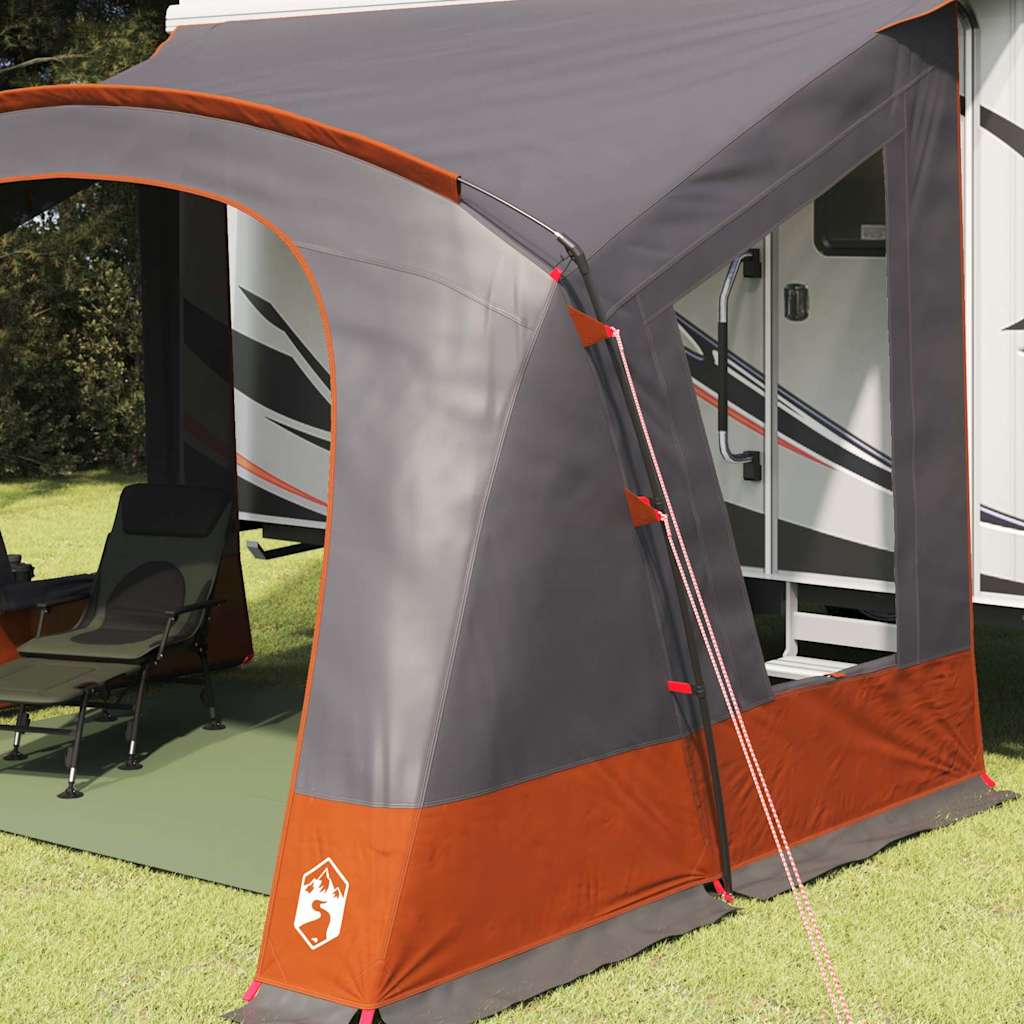 Caravan Tent 5-Person Grijs en Oranje 410 x 275 x 245 cm – afbeelding 3