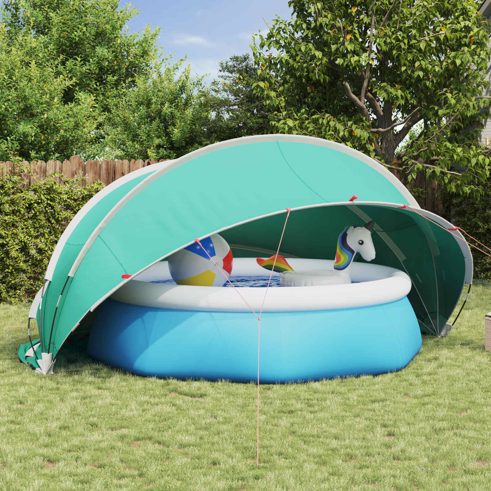 Pooldome Blauw 472 x 460 x 229 cm 185T polyester met PU-coating
