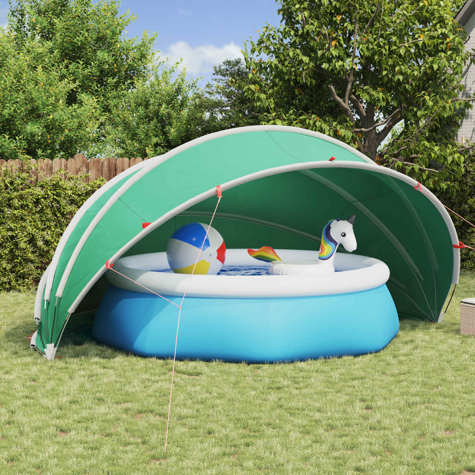 Pooldome Blauw 500 x 500 x 236 cm 185T polyester met PU-coating