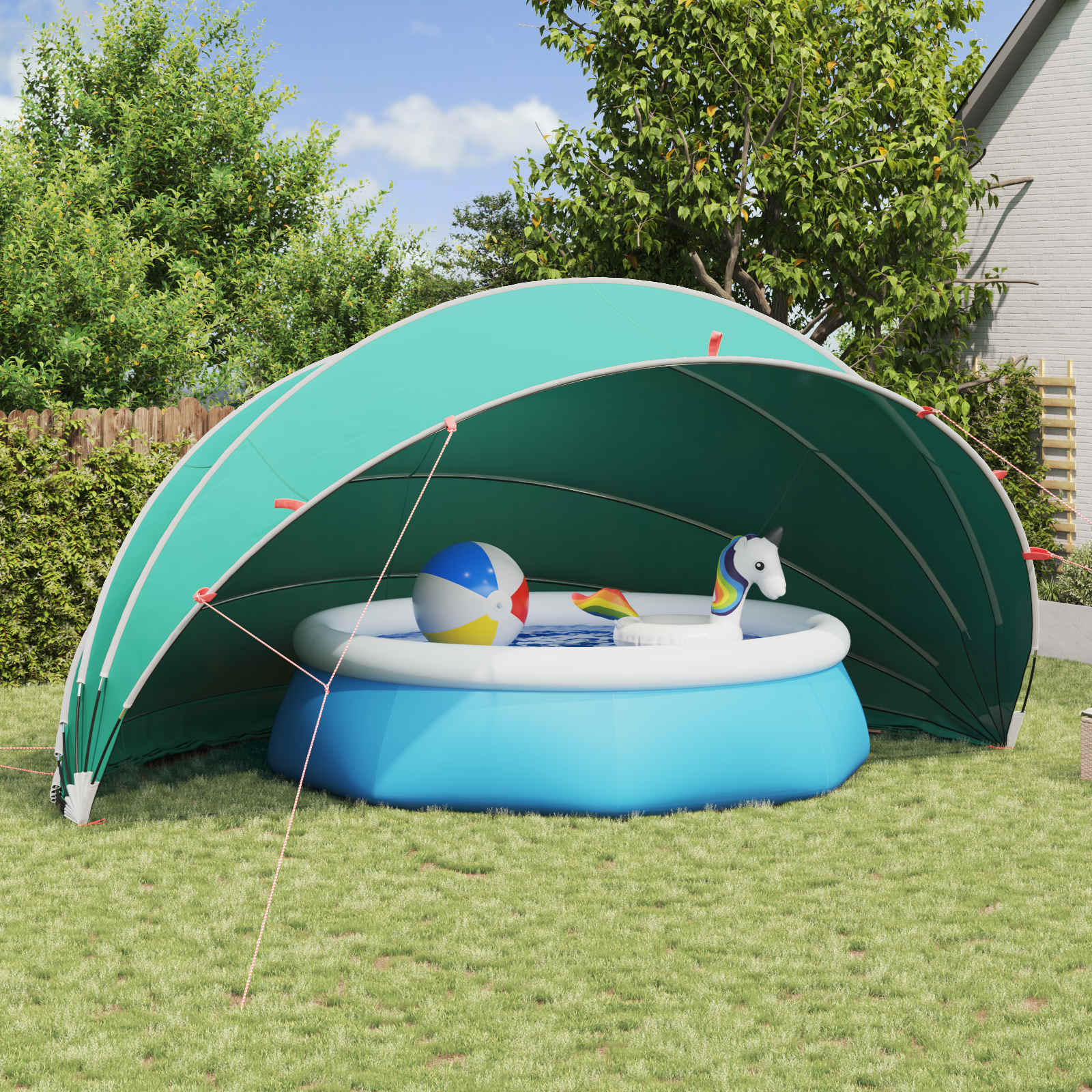 Pooldome Blauw 592 x 590 x 275 cm 185T polyester met PU-coating