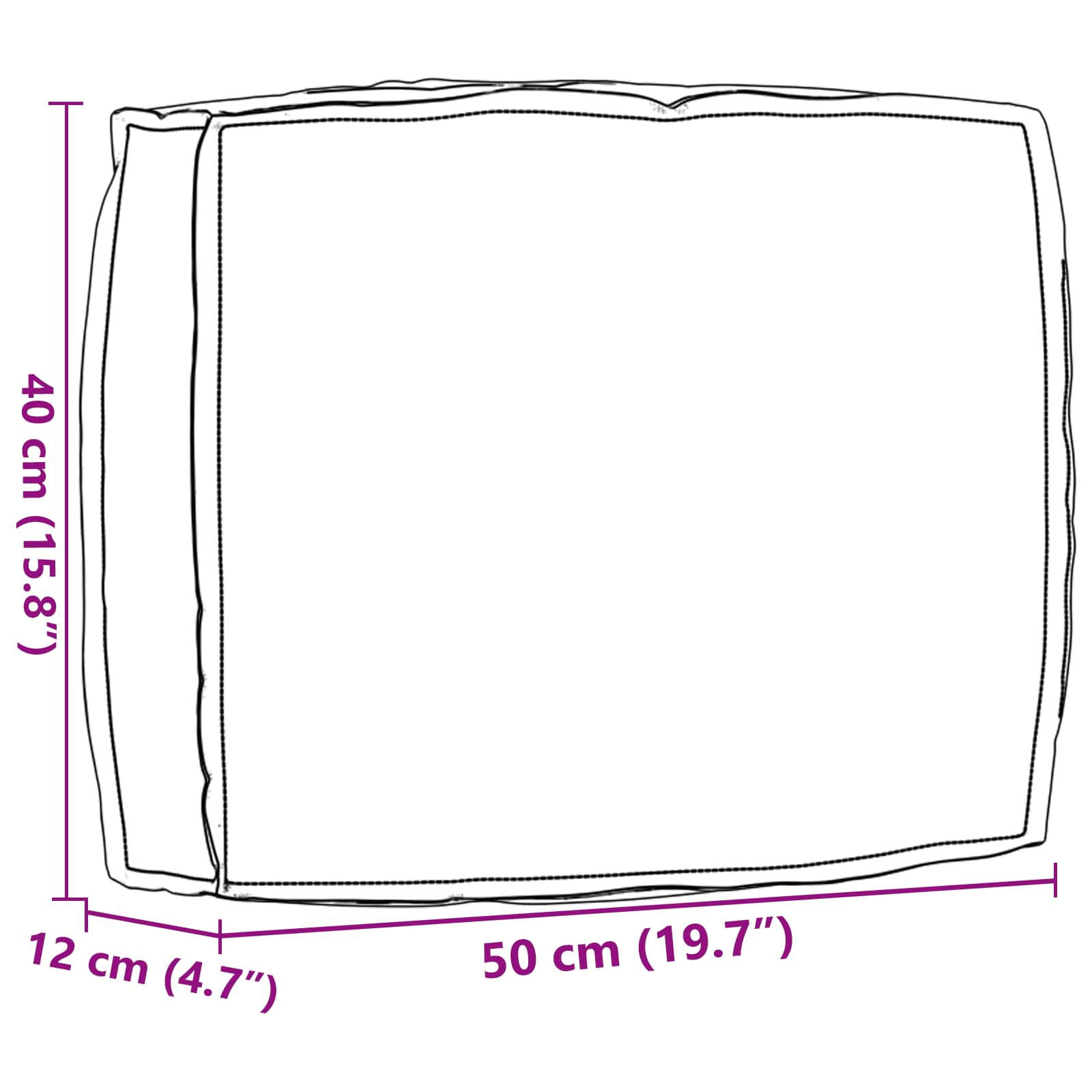 Kussen Antraciet 50 x 40 x 12 cm Oxford Stof – afbeelding 6