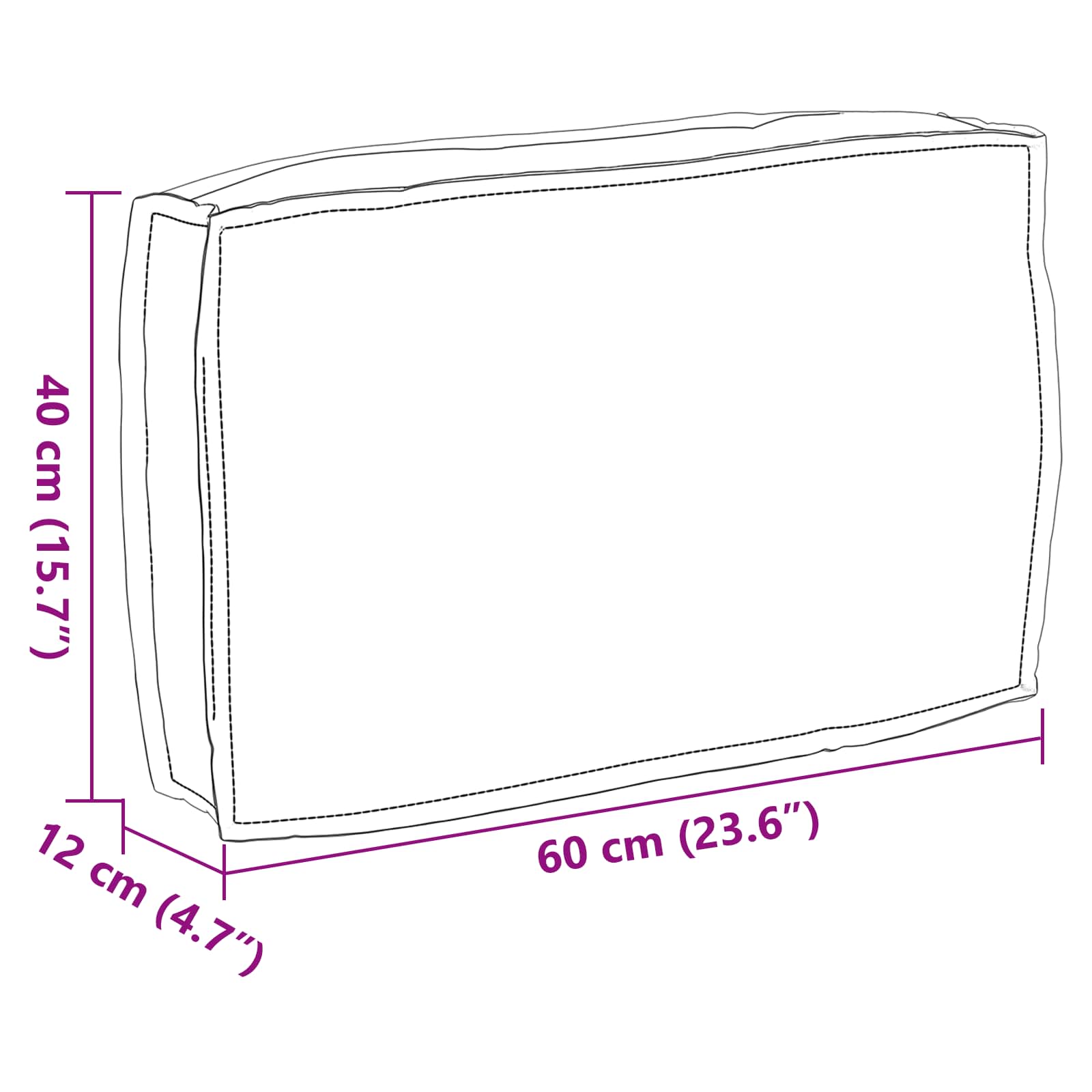 Kussen Beige 60 x 40 x 12 cm Oxford Stof – afbeelding 6