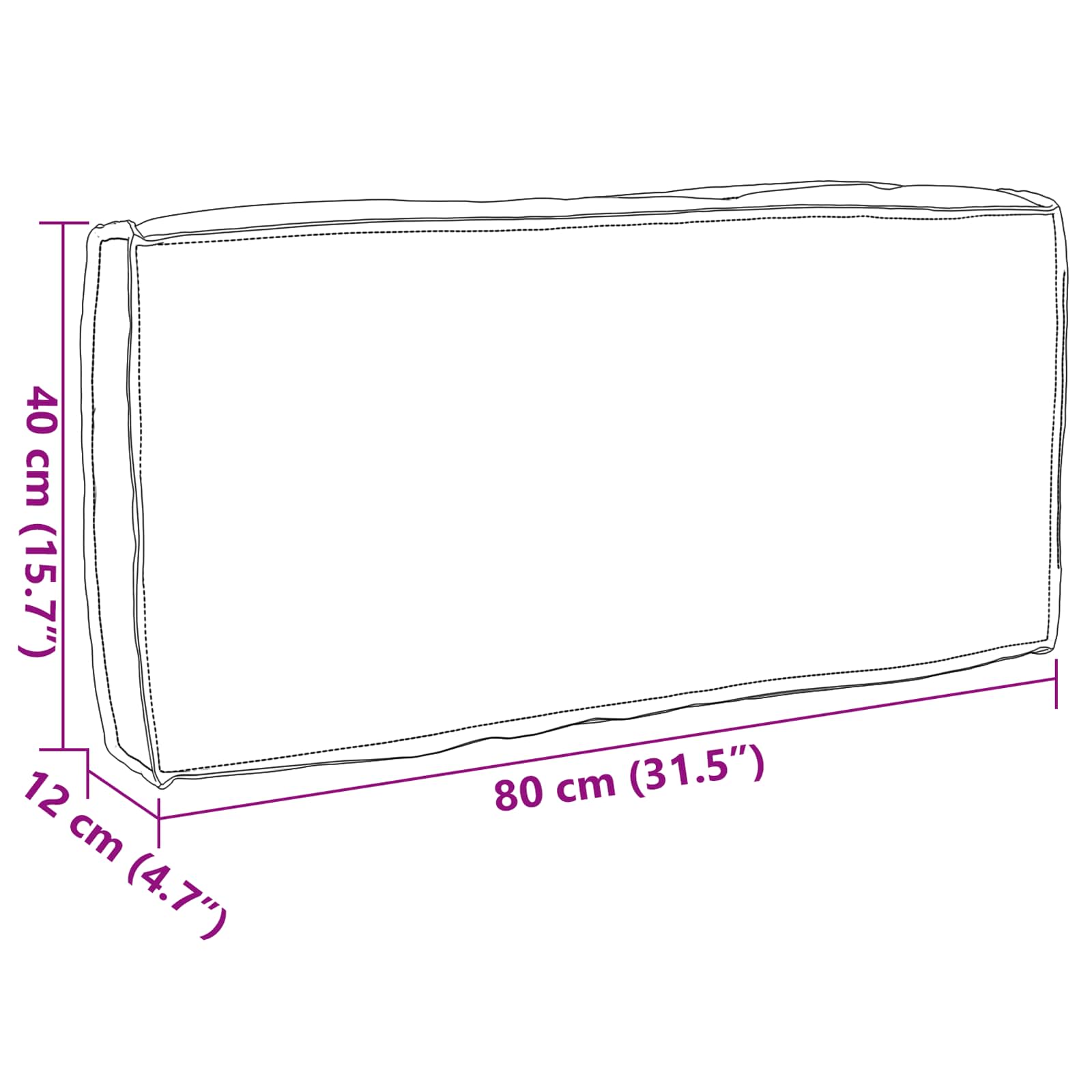 Kussen Crème 80 x 40 x 12 cm Oxford Stof – afbeelding 6
