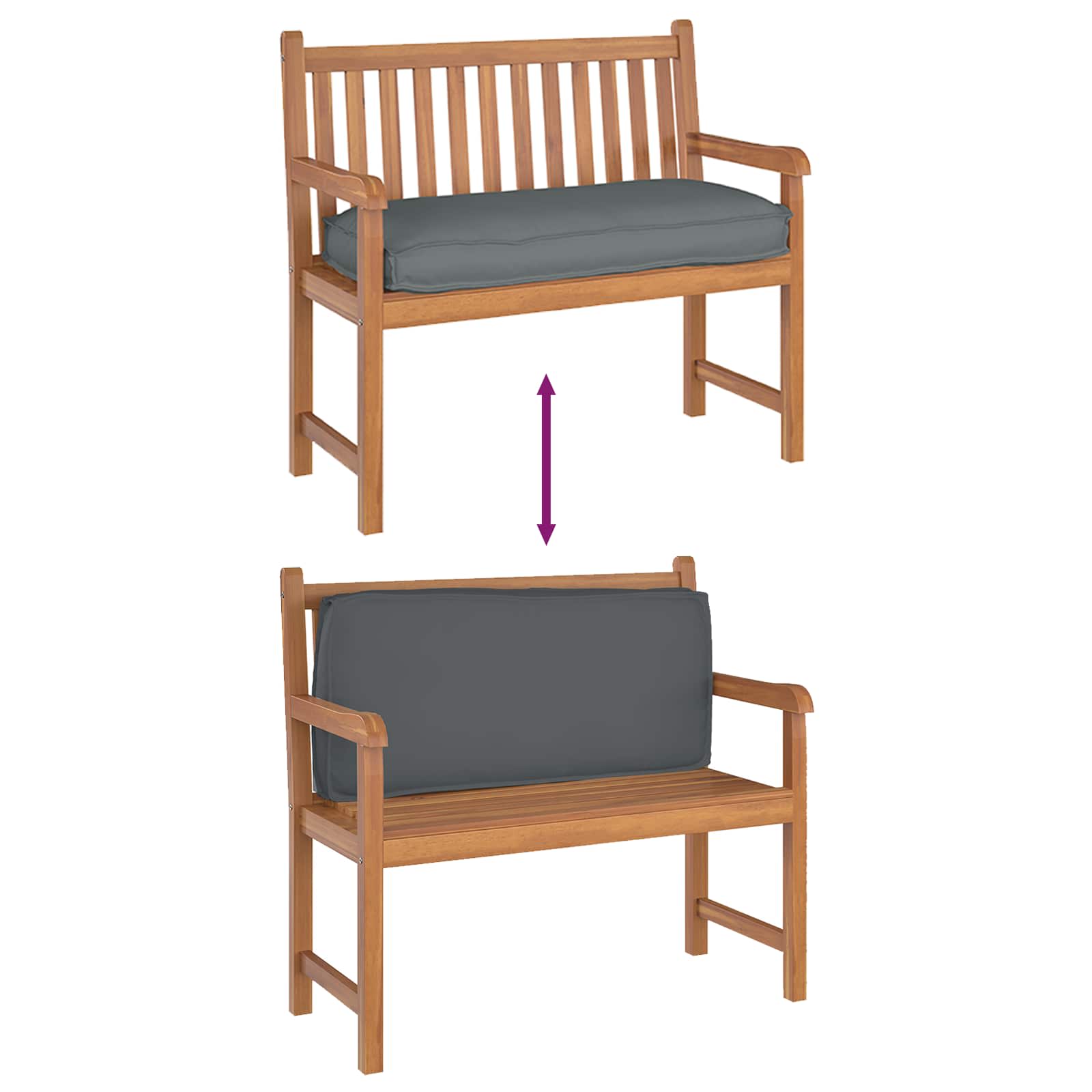Kussen Antraciet 120 x 50 x 12 cm Oxford Stof – afbeelding 6