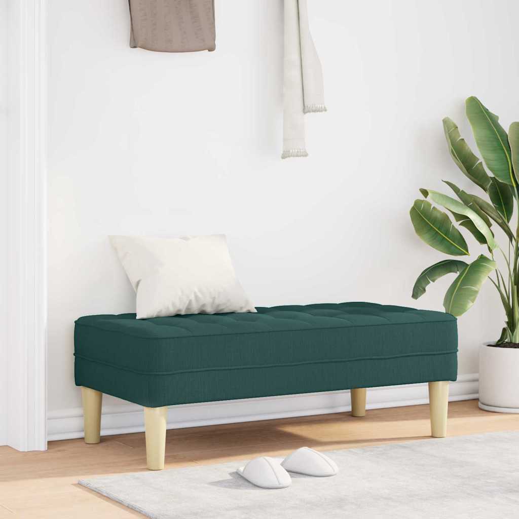 Bank met kussen Donkergroen 113 x 57 x 39 cm Stof – afbeelding 1