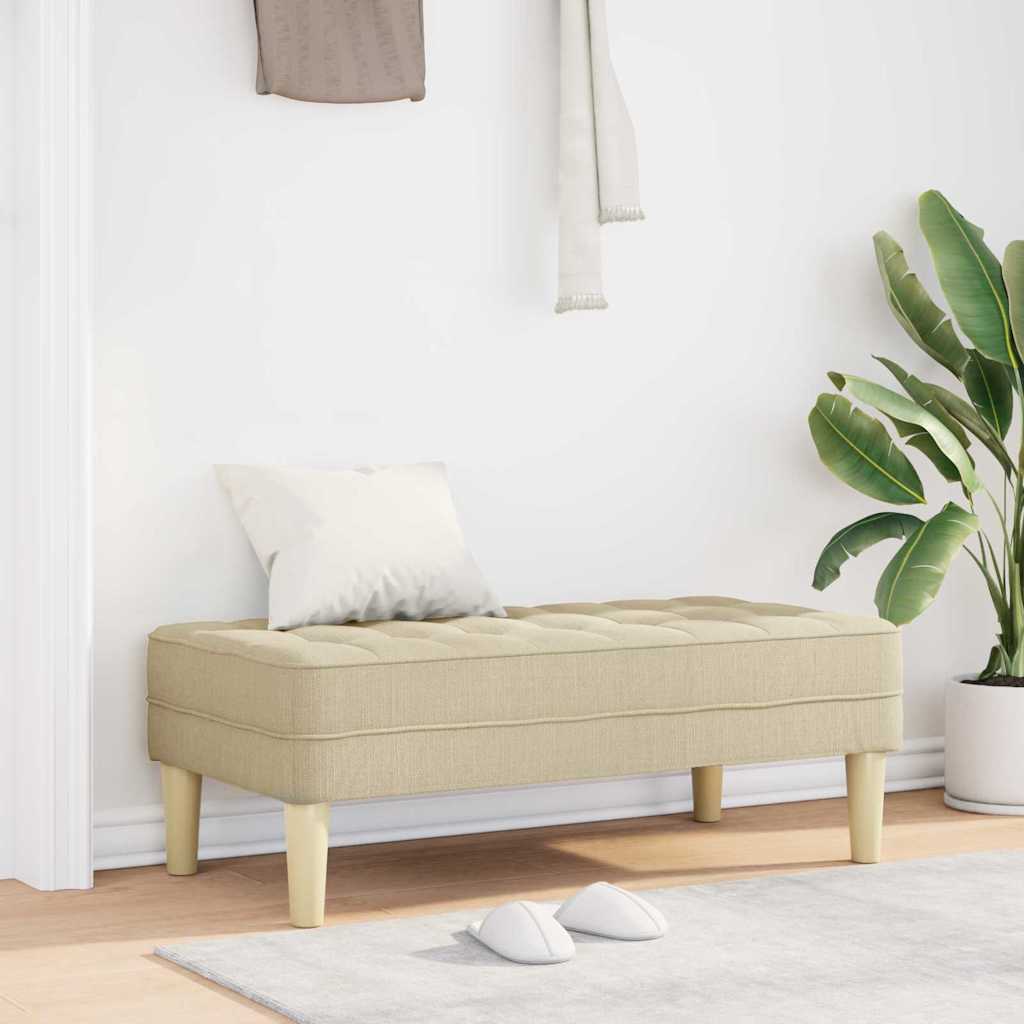 Bank met kussen Crème 113 x 57 x 39 cm Stof
