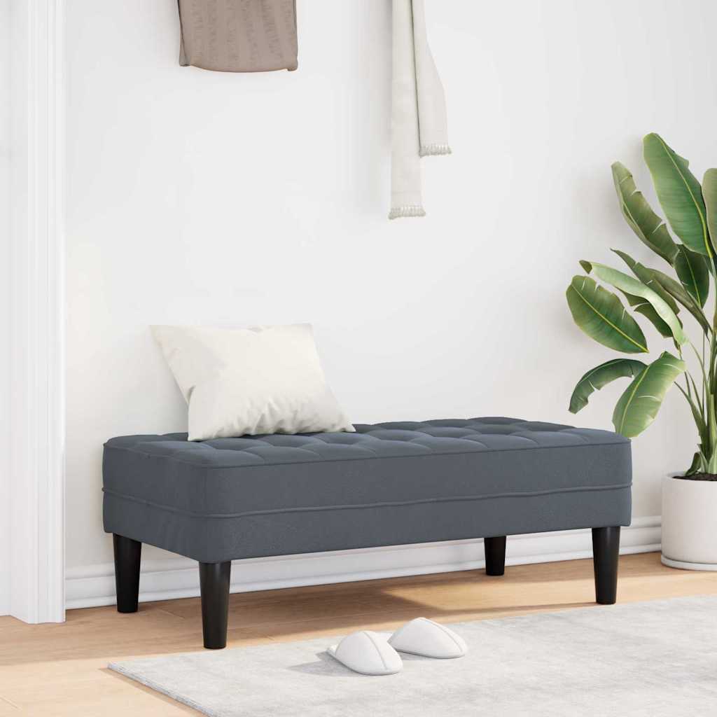 Bank met kussen Donkergrijs 113 x 57 x 39 cm Fluweel – afbeelding 1