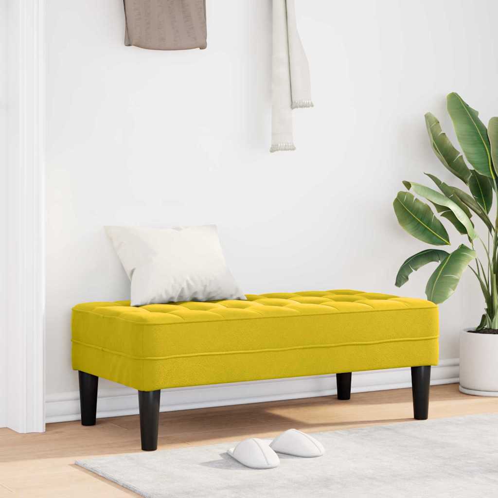 Bank met kussen Geel 113 x 57 x 39 cm Fluweel – afbeelding 1
