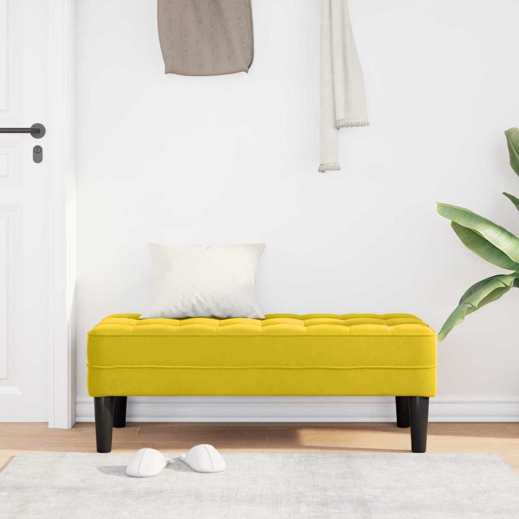 Bank met kussen Geel 113 x 57 x 39 cm Fluweel – afbeelding 3