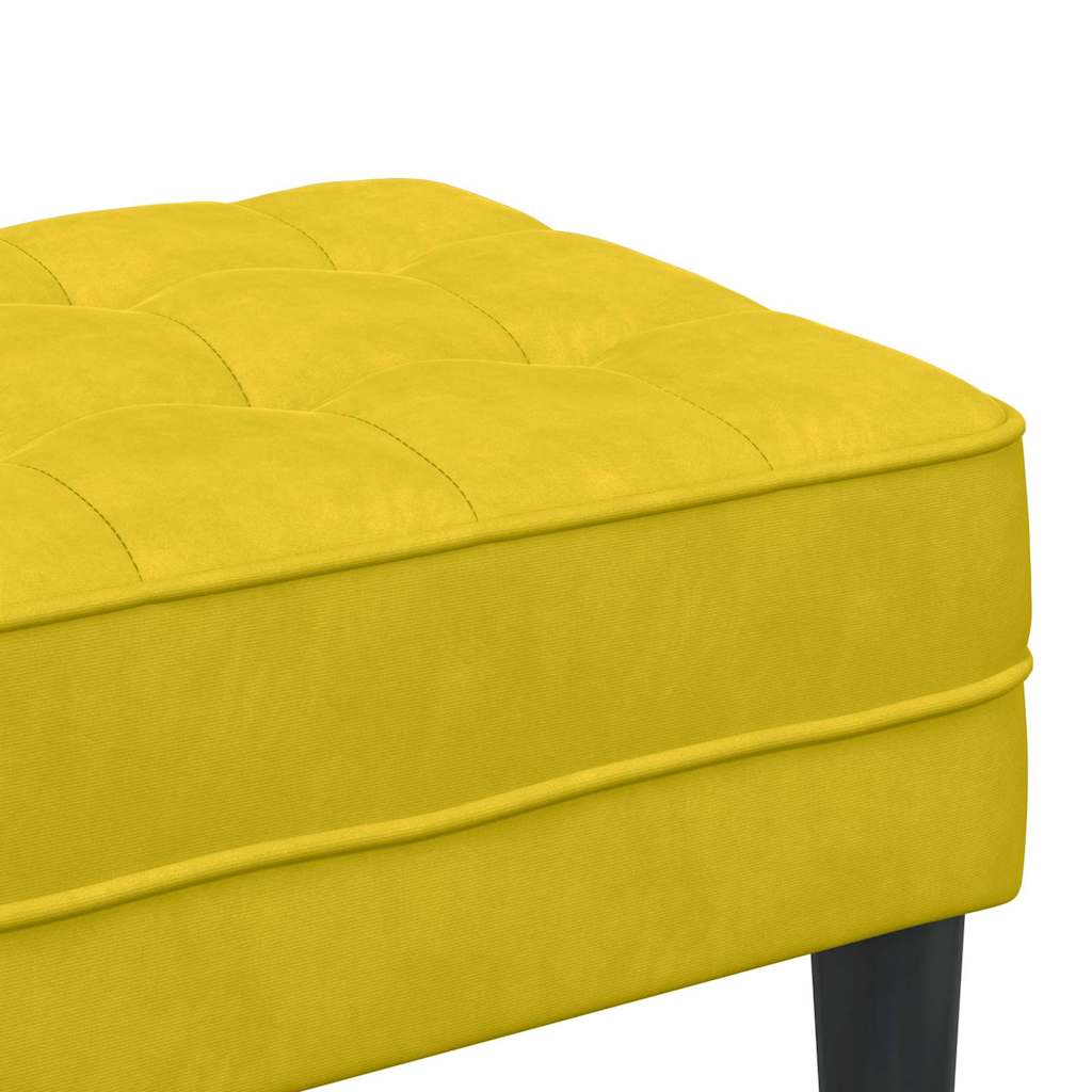 Bank met kussen Geel 113 x 57 x 39 cm Fluweel – afbeelding 7