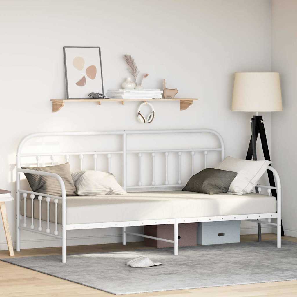 Bedframe voor een daybed Wit 100 x 190 cm Gepoedercoat staal