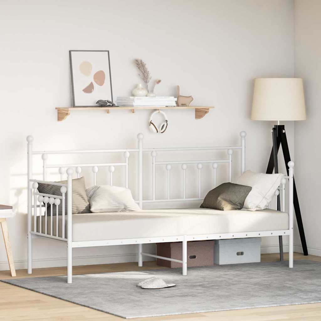 Bedframe voor een daybed Wit 80 x 200 cm Staal