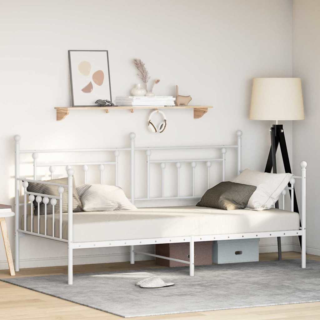 Bedframe voor een daybed Wit 90 x 200 cm Staal
