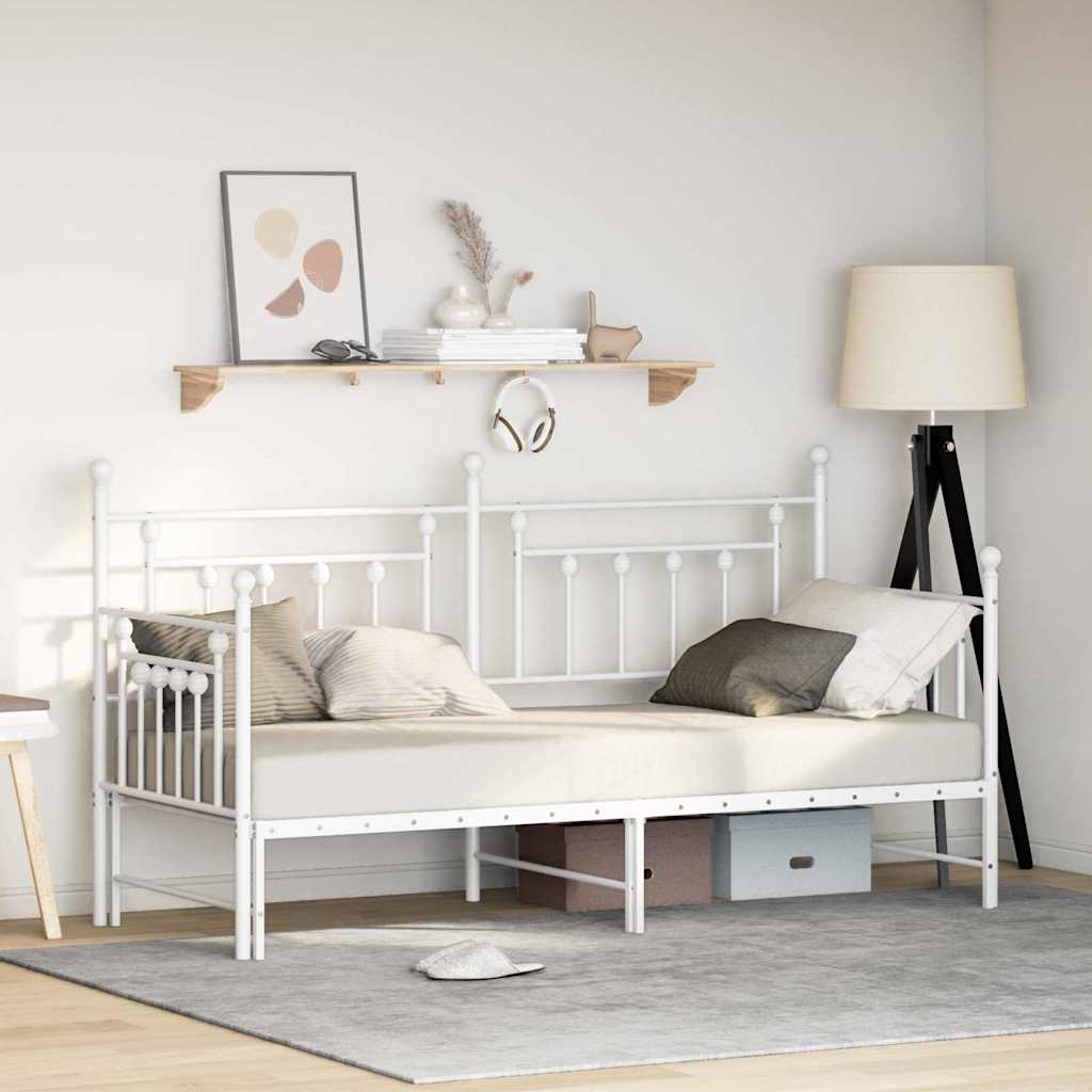 Bedframe voor een daybed Wit 80 x 200 cm Staal