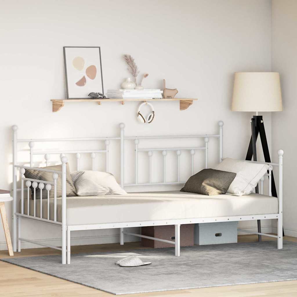Bedframe voor een daybed Wit 90 x 200 cm Staal