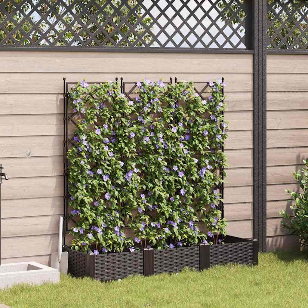 Tuin Bloempot 3 pcs Bruin 120 x 40 x 125,5 cm Kunststof