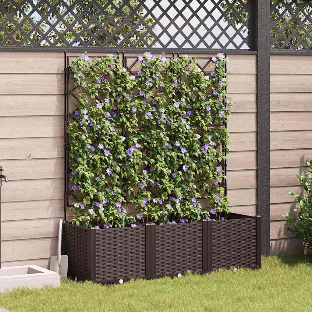 Tuin Bloempot 3 pcs Bruin 120 x 40 x 143 cm Kunststof – afbeelding 1