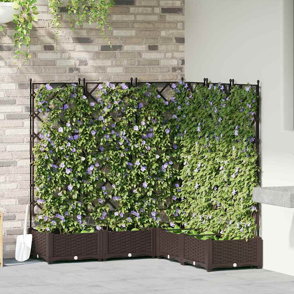 Tuin Bloempot 5 pcs Bruin 120 x 120 x 125,5 cm Kunststof