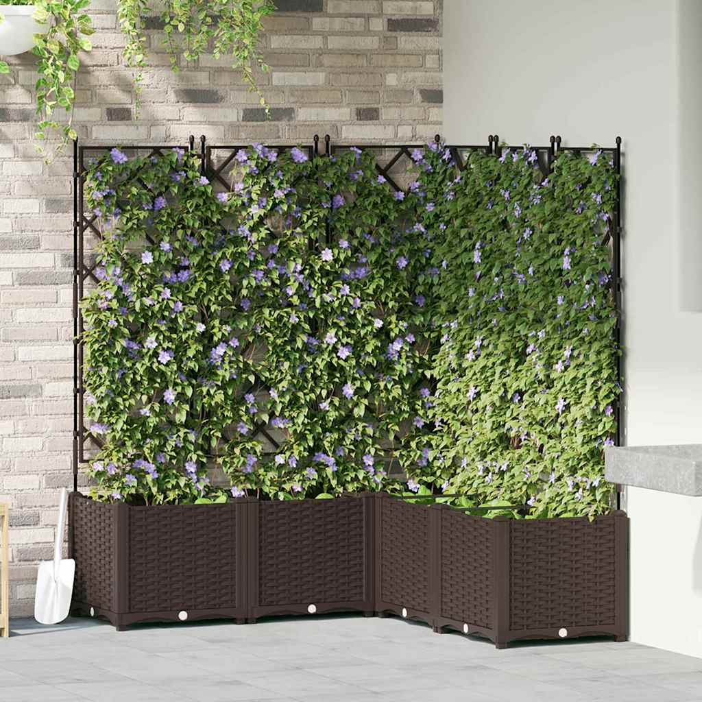 Tuin Bloempot 5 pcs Bruin 120 x 120 x 143 cm Kunststof
