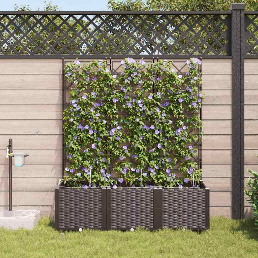 Tuin Bloempot 3 pcs Bruin Kunststof