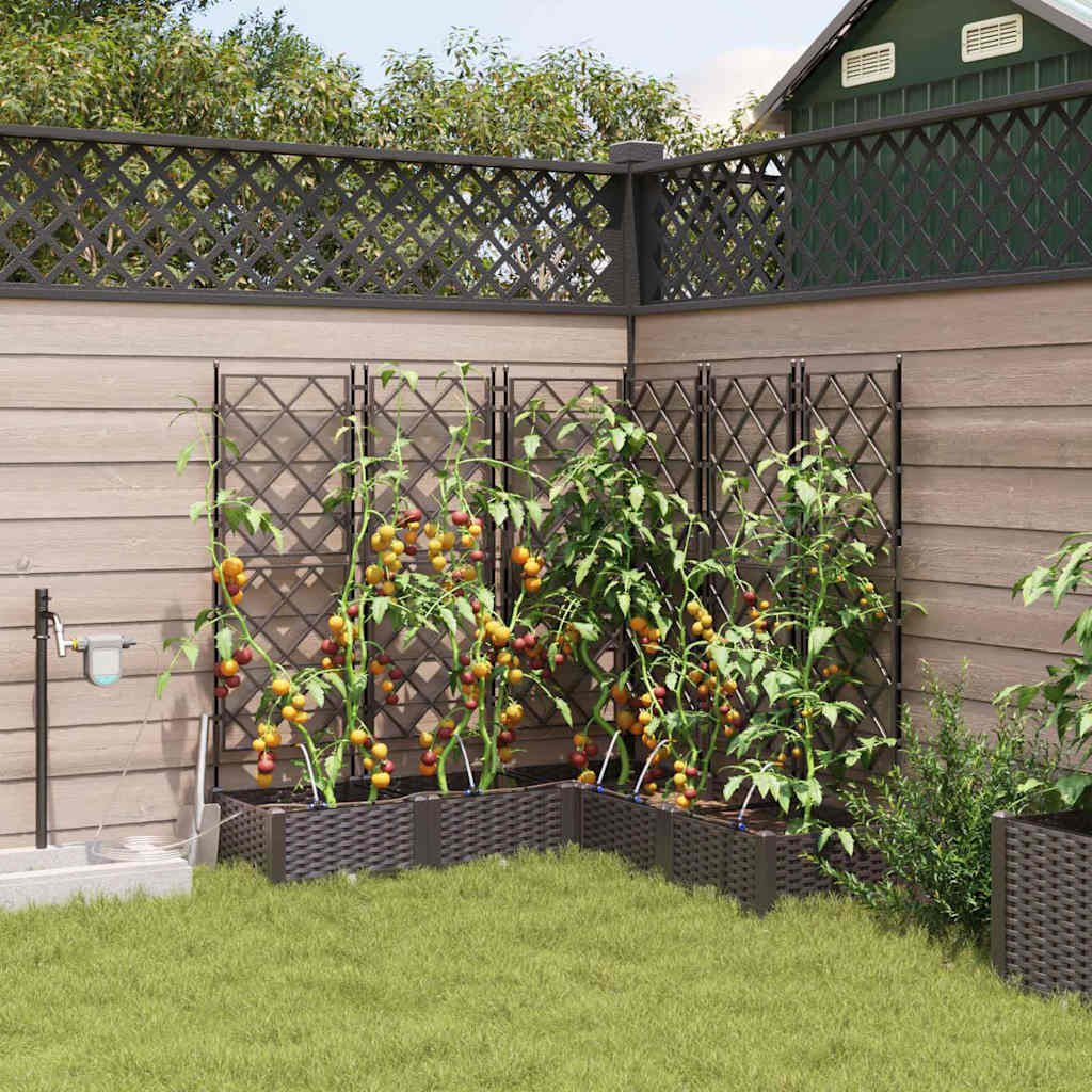 Tuin Bloempot 5 pcs Bruin Kunststof