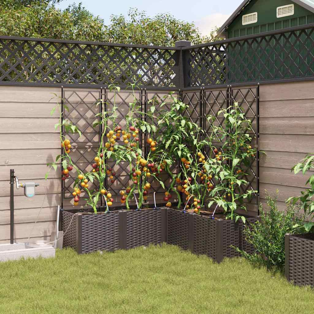 Tuin Bloempot 5 pcs Bruin Kunststof