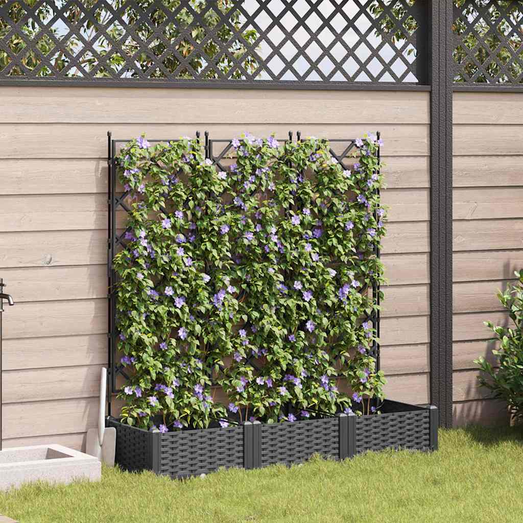 Tuin Bloempot 3 pcs Zwart 120 x 40 x 125,5 cm Kunststof