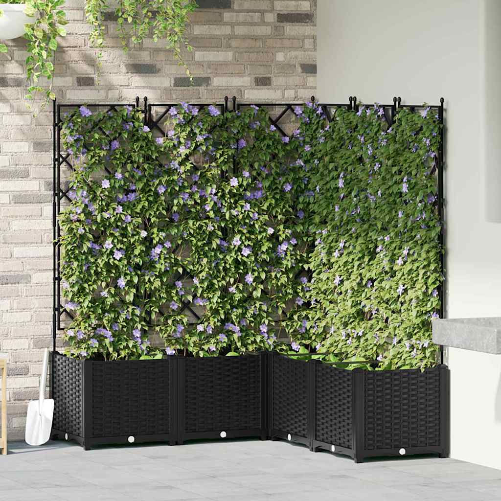 Tuin Bloempot 5 pcs Zwart 120 x 120 x 143 cm Kunststof
