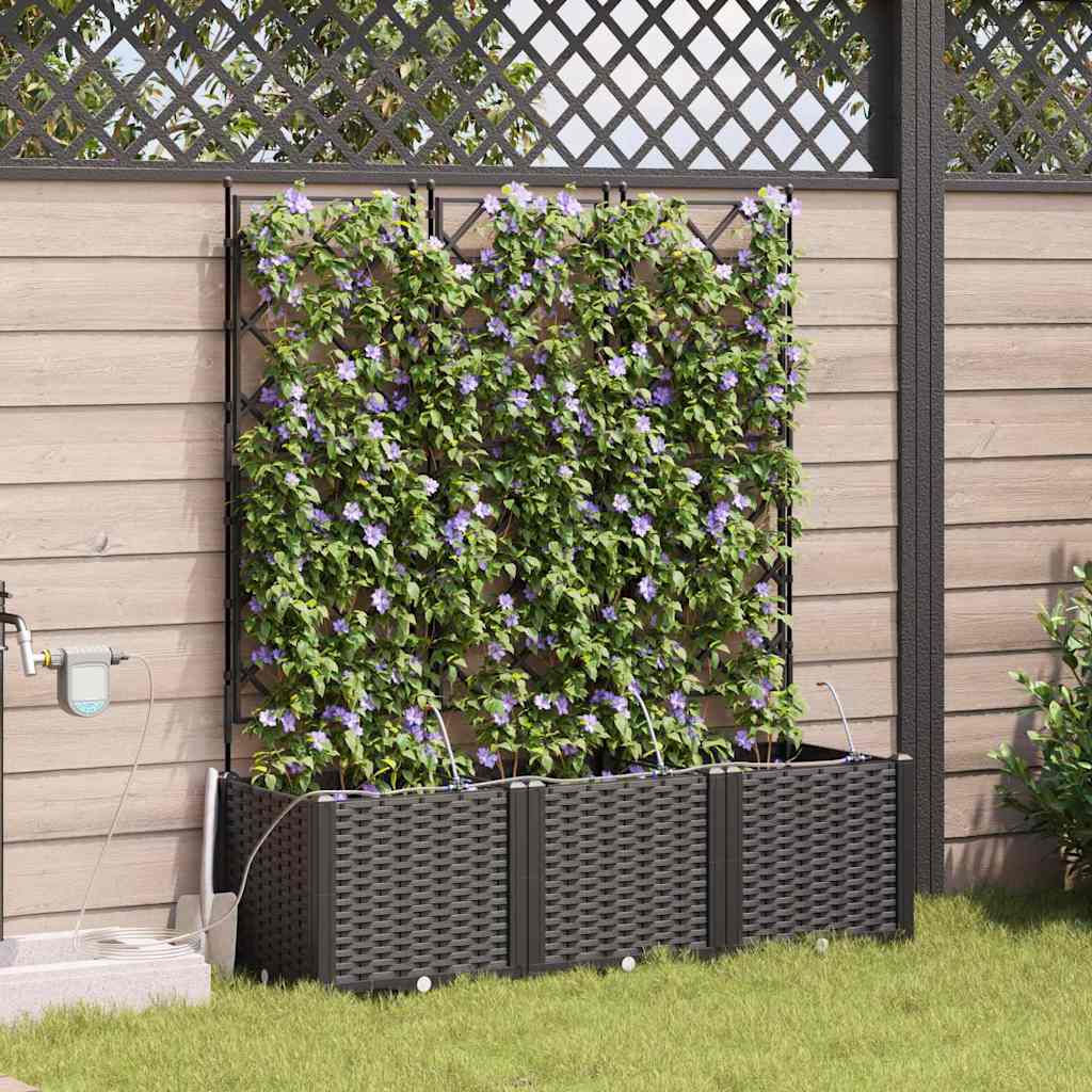 Tuin Bloempot 3 pcs Zwart Kunststof – afbeelding 1