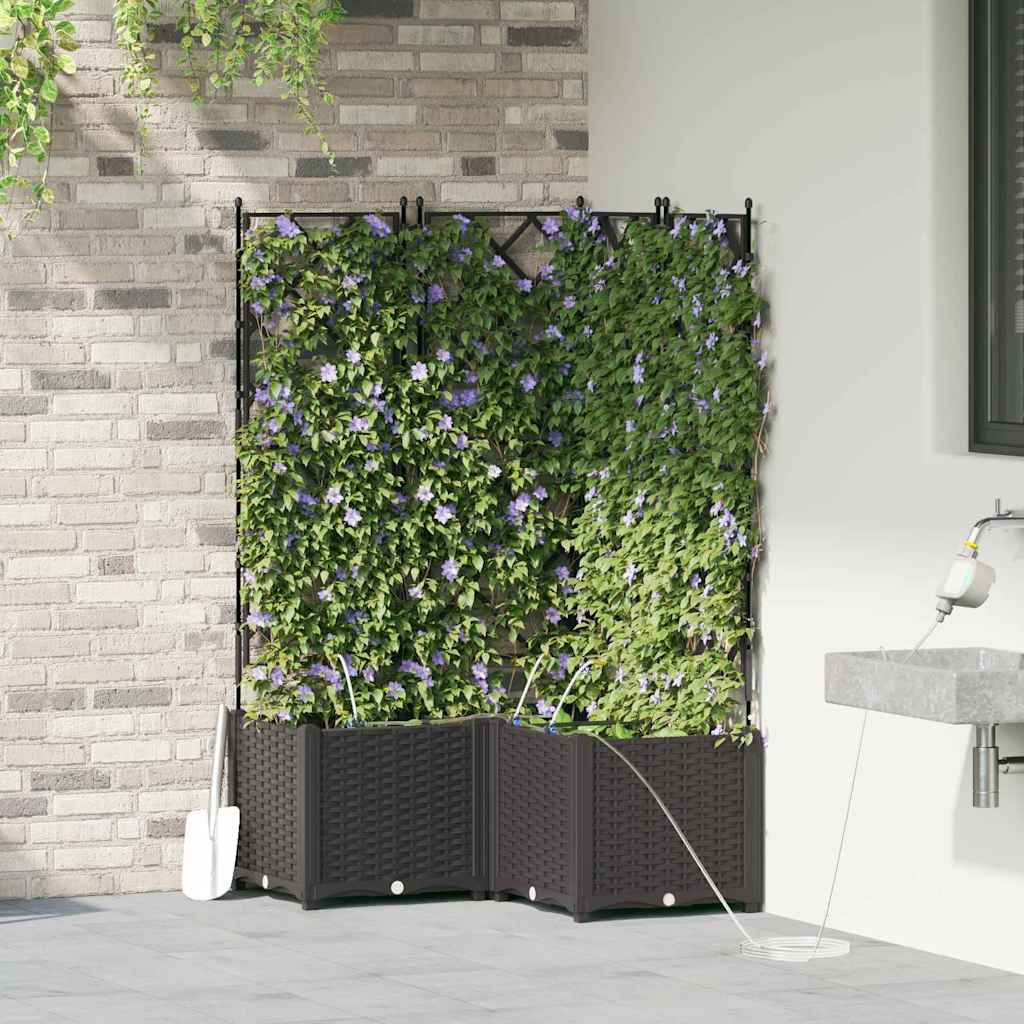 Tuin Bloempot 3 pcs Zwart Kunststof