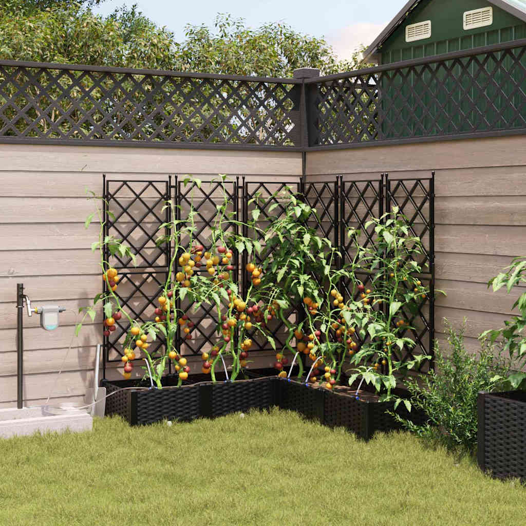 Tuin Bloempot 5 pcs Zwart Kunststof