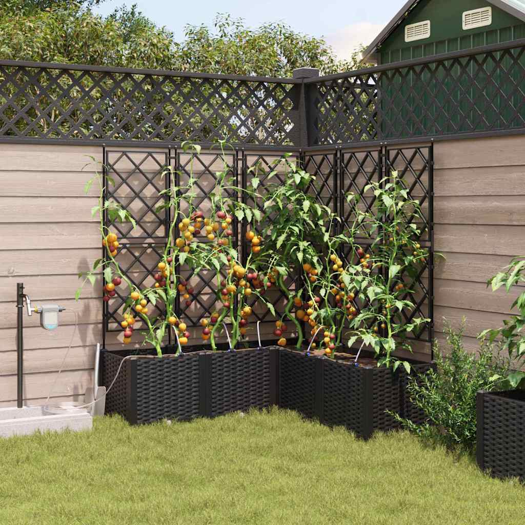 Tuin Bloempot 5 pcs Zwart Kunststof