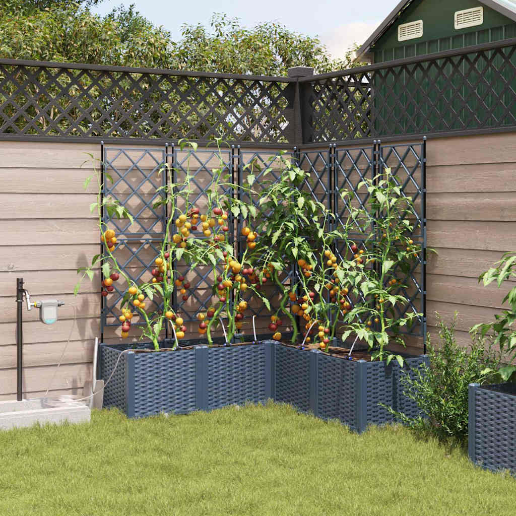 Plantenbak Grijs 40 x 40 x 125,5 cm PP