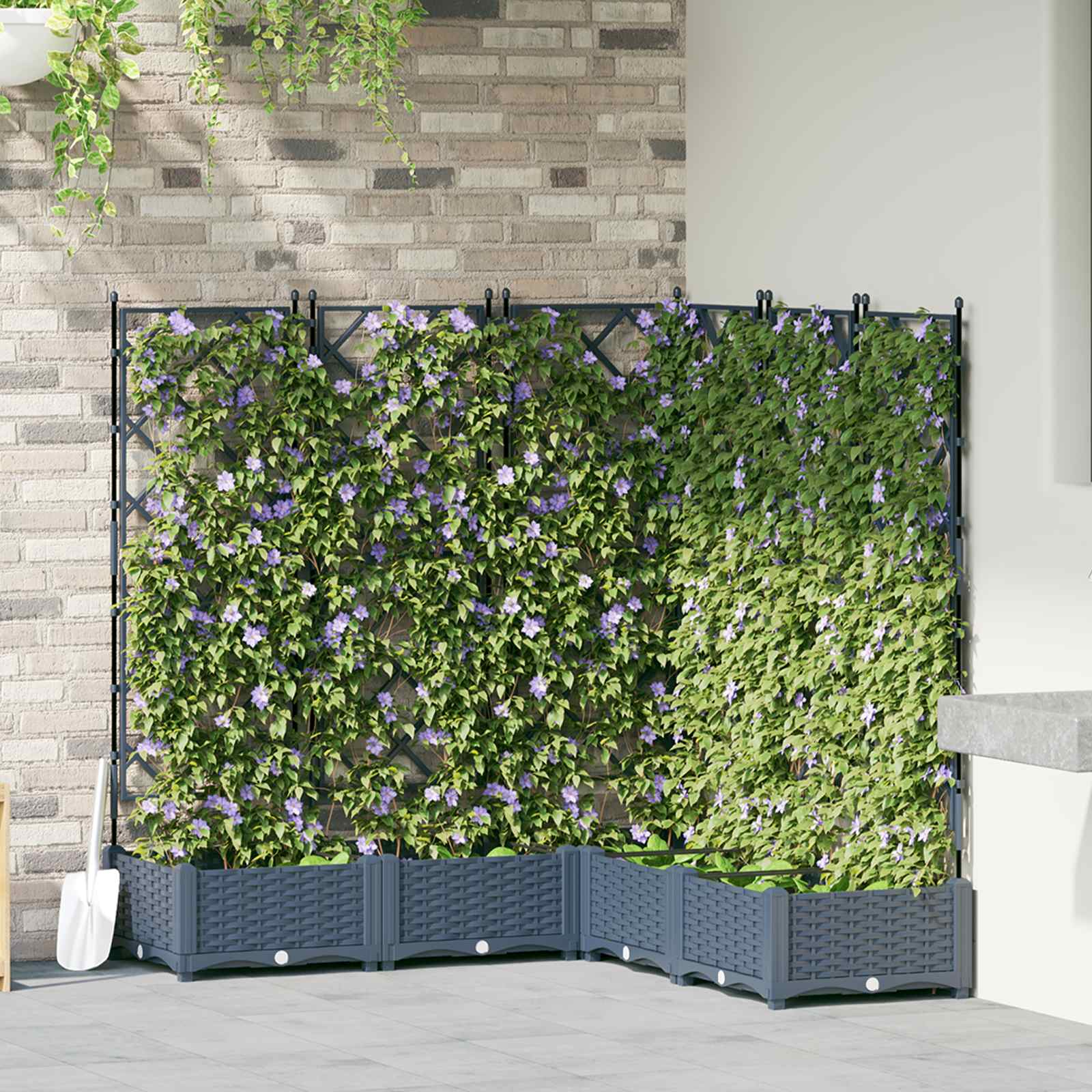 Tuin Bloempot 5 pcs Grijs 120 x 120 x 125,5 cm Kunststof