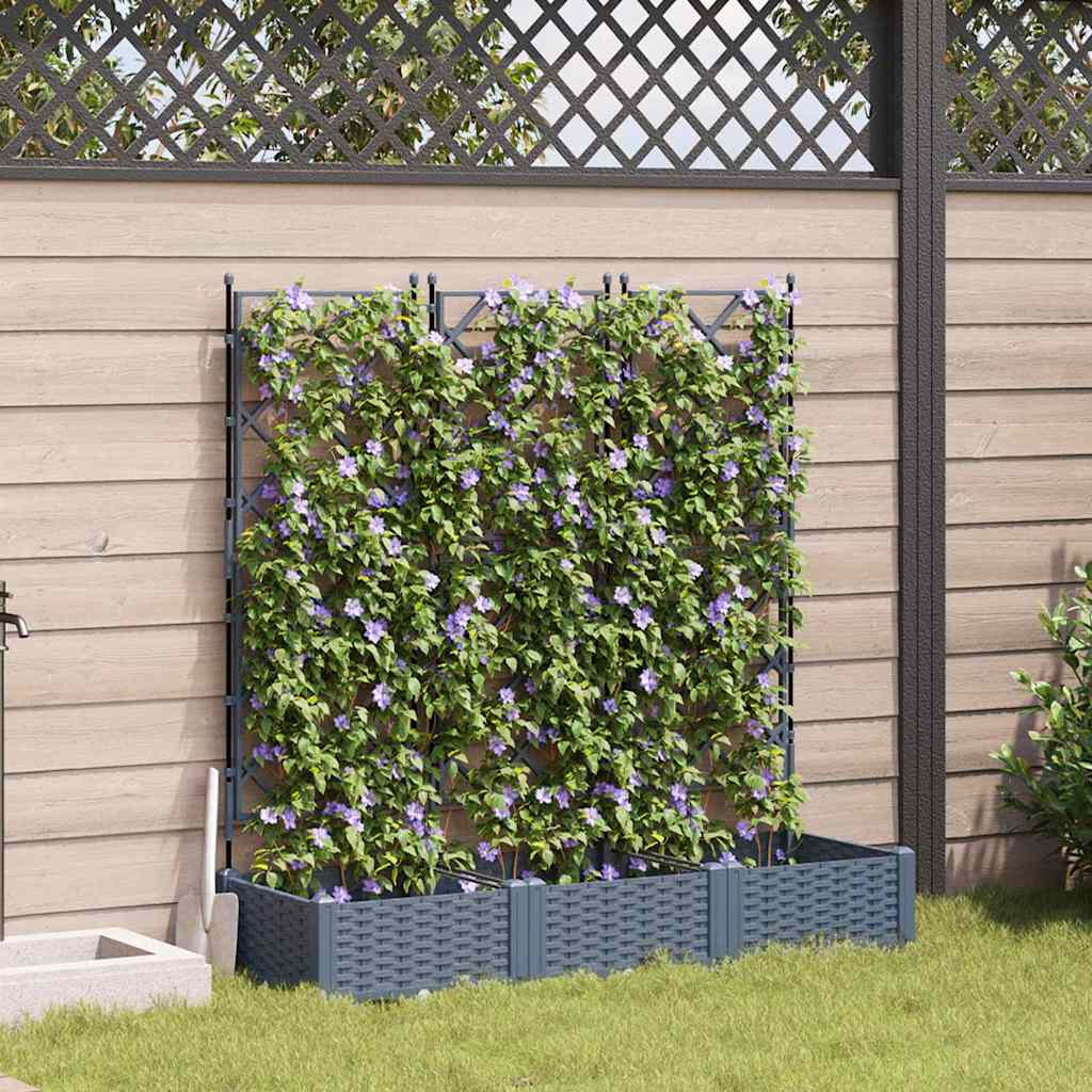 Plantenbak 3 st Lichtgrijs 120 x 40 x 125,5 cm PP