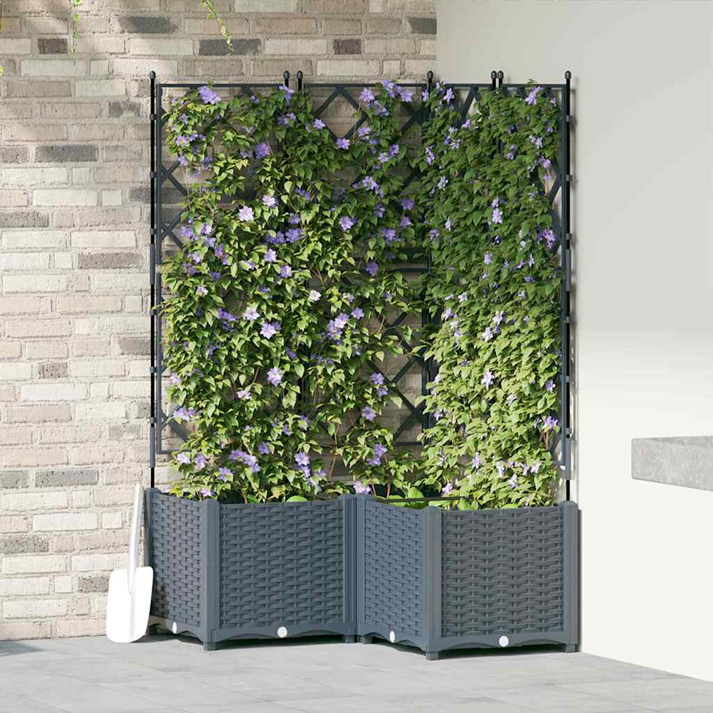 Tuin Bloempot 3 pcs Licht Grijs 80 x 80 x 143 cm Kunststof
