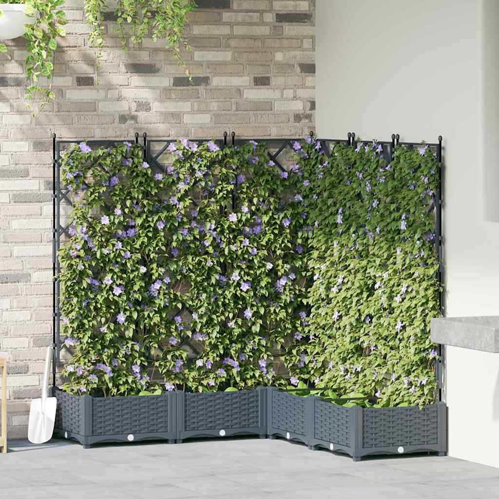 Tuin Bloempot 5 pcs Licht Grijs 120 x 120 x 125,5 cm Kunststof
