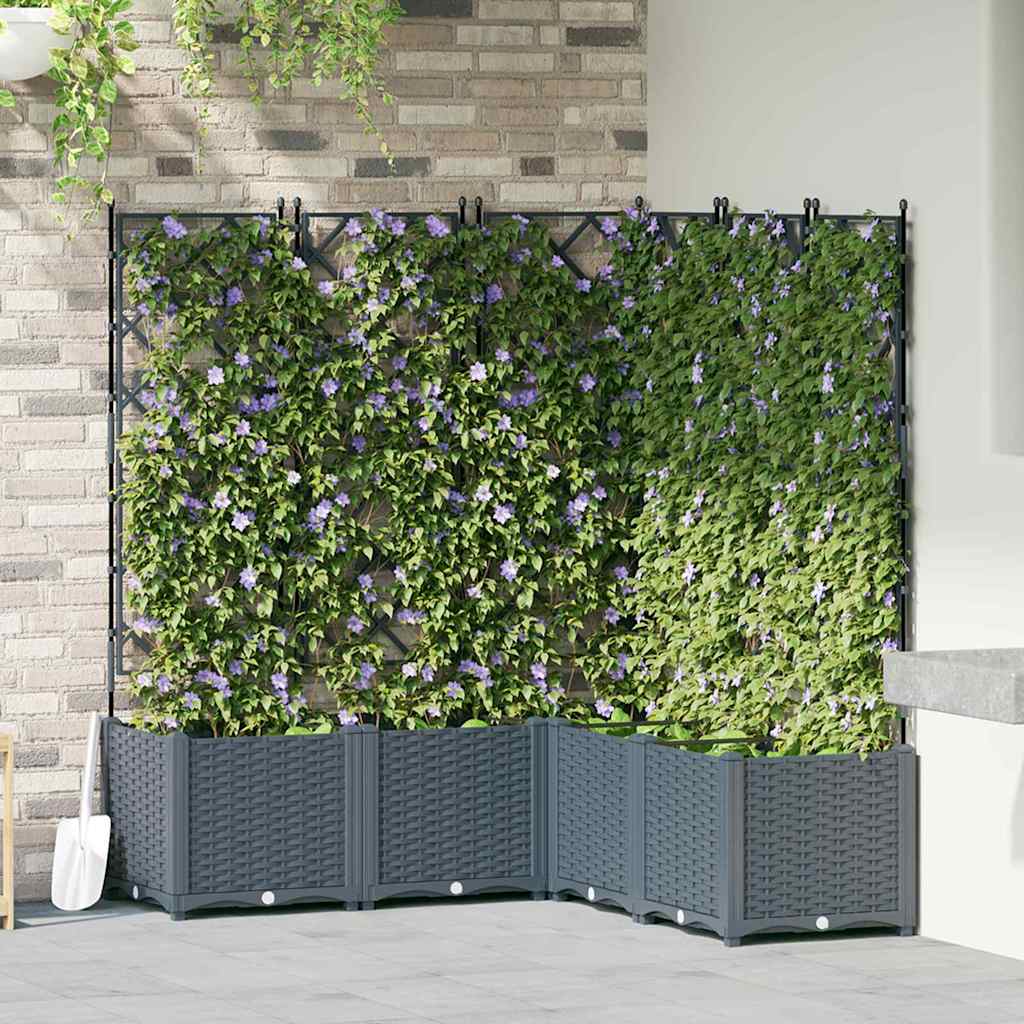 Tuin Bloempot 5 pcs Licht Grijs 120 x 120 x 143 cm Kunststof
