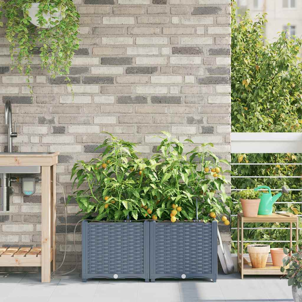 Tuin Bloempot 2 pcs Licht Grijs Kunststof