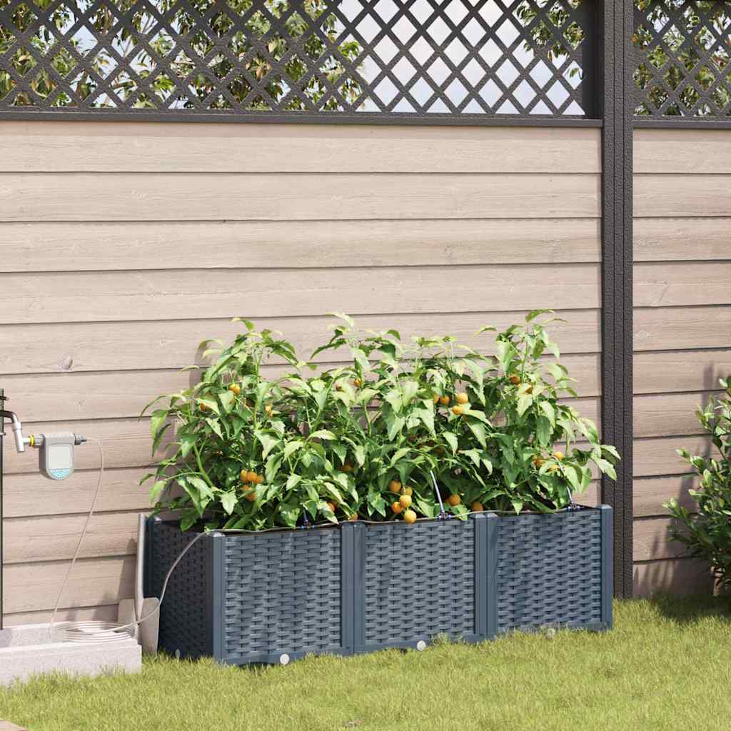 Tuin Bloempot 3 pcs Licht Grijs Kunststof