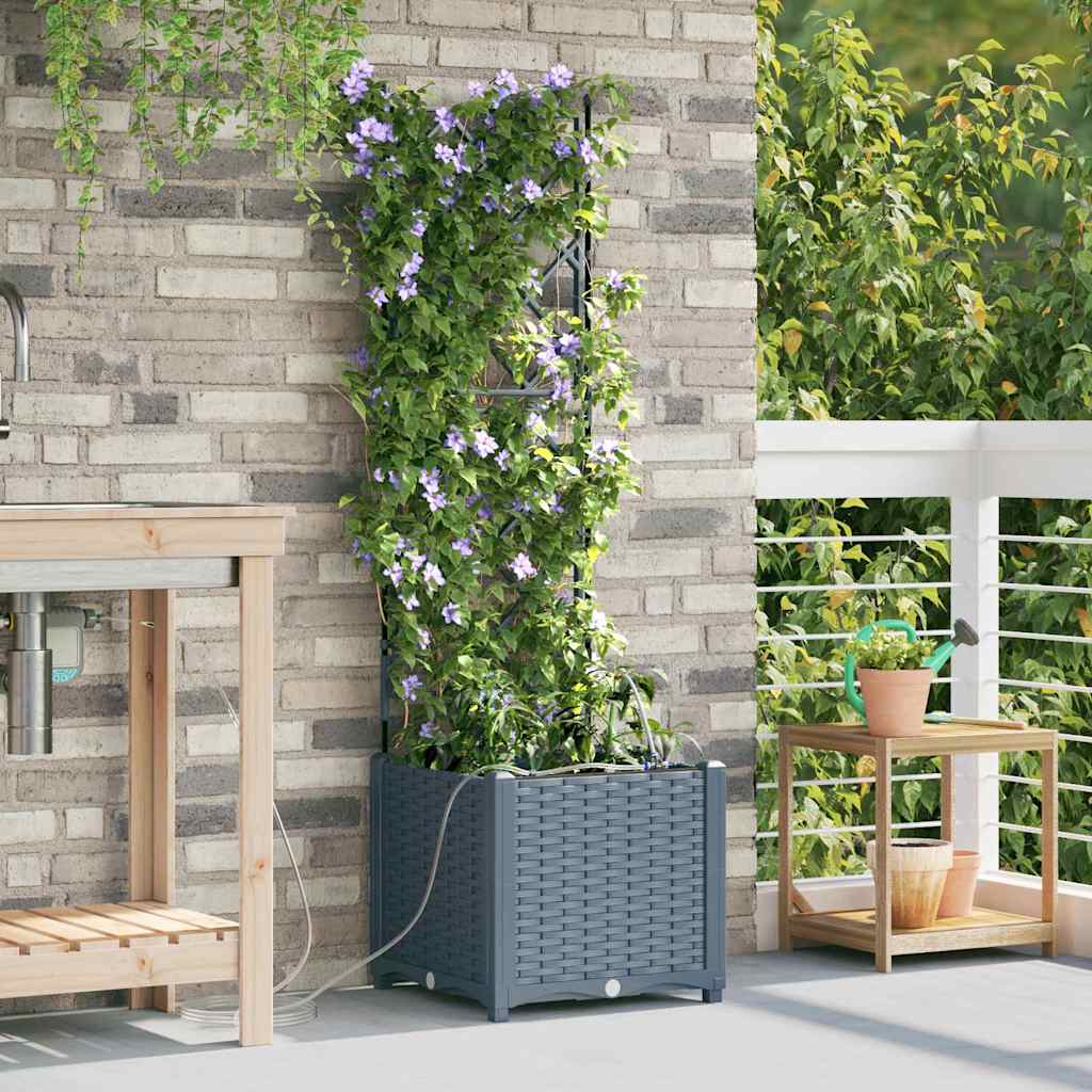 Tuin Bloempot 2 pcs Licht Grijs Kunststof