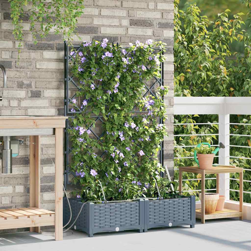 Tuin Bloempot 2 pcs Licht Grijs Kunststof