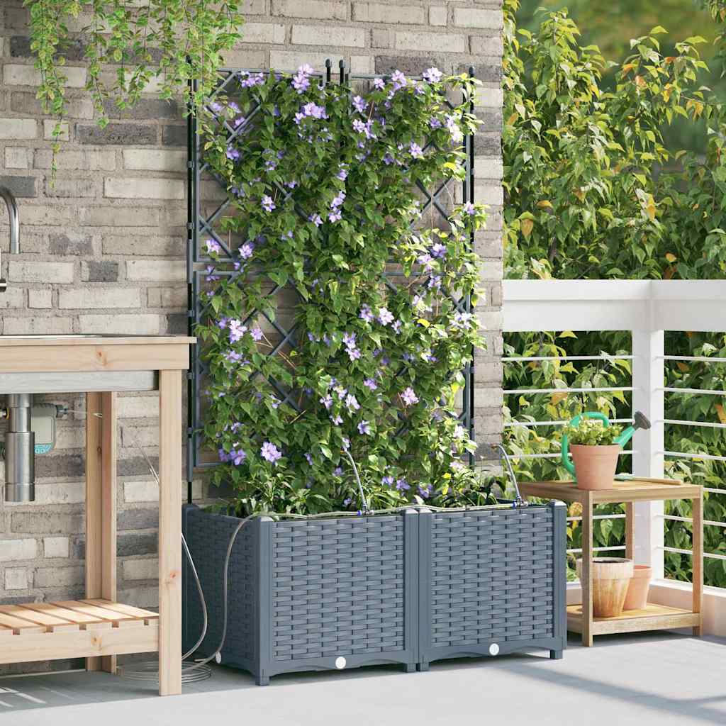 Tuin Bloempot 2 pcs Licht Grijs Kunststof