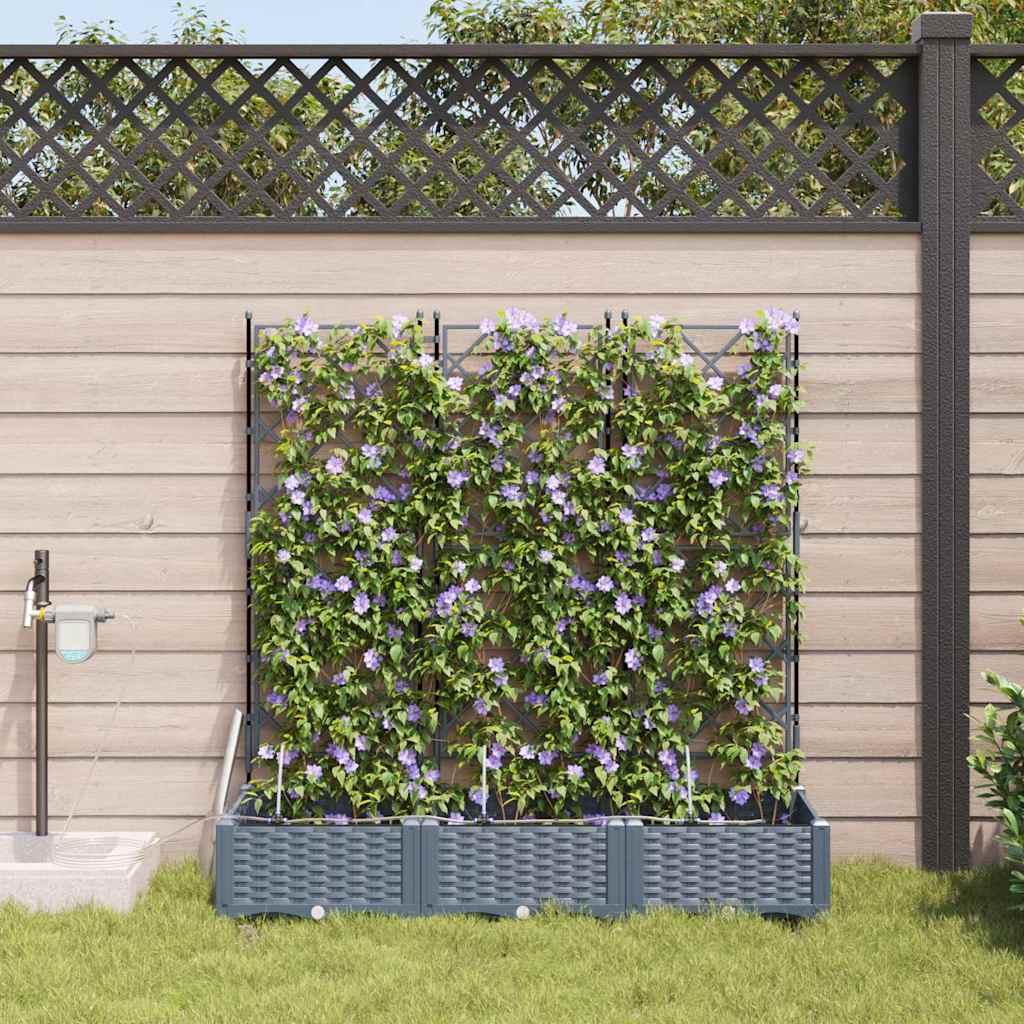 Tuin Bloempot 3 pcs Licht Grijs Kunststof