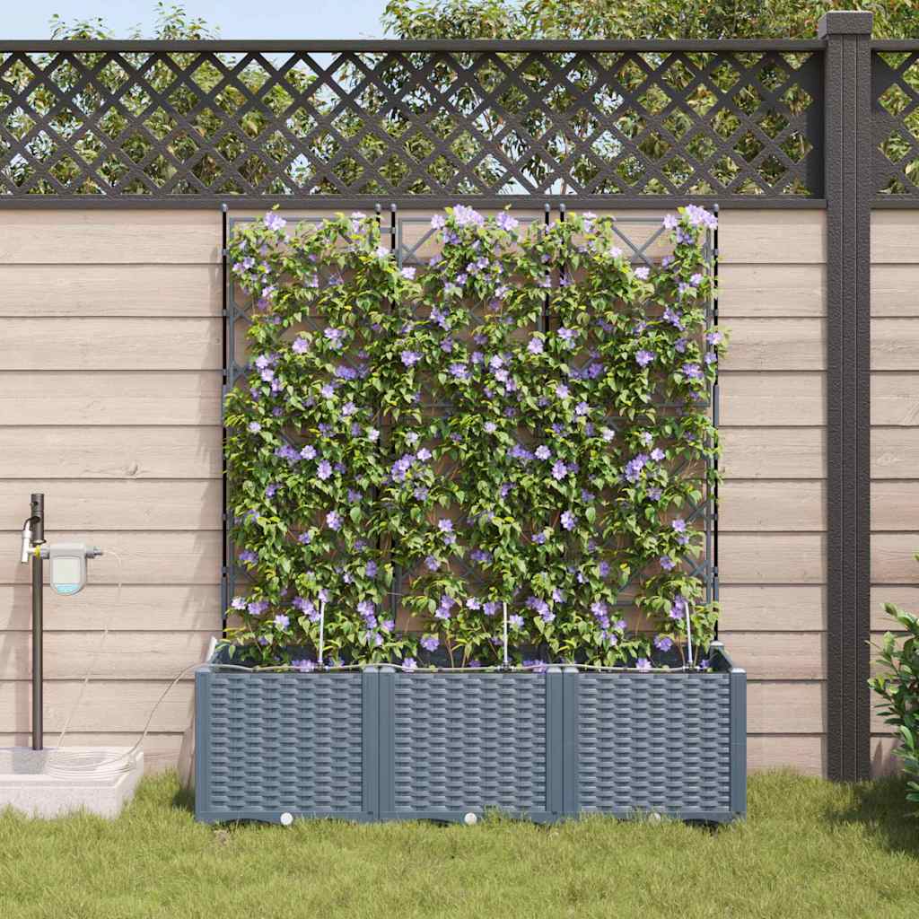 Tuin Bloempot 3 pcs Licht Grijs Kunststof