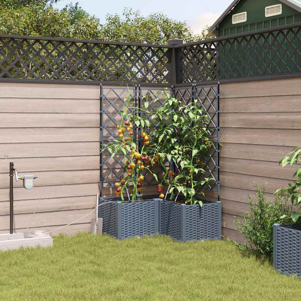 Tuin Bloempot 3 pcs Licht Grijs Kunststof