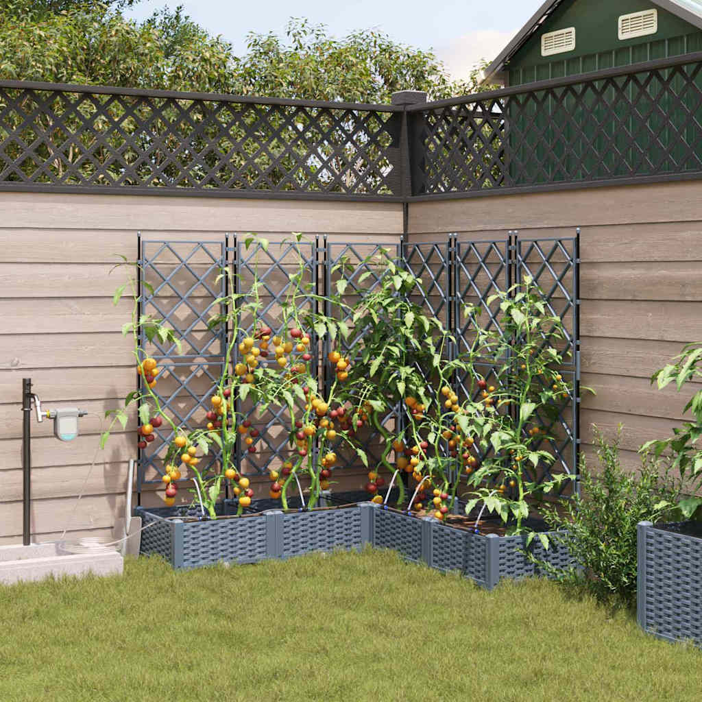 Tuin Bloempot 5 pcs Licht Grijs Kunststof