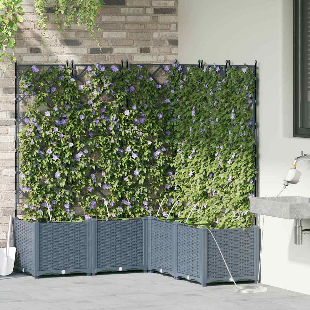 Tuin Bloempot 5 pcs Licht Grijs Kunststof