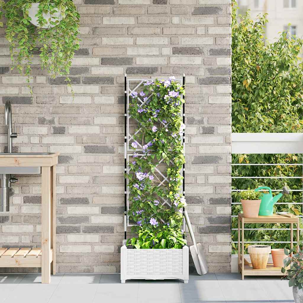 Tuin Bloempot Wit 40 x 40 x 125,5 cm Kunststof