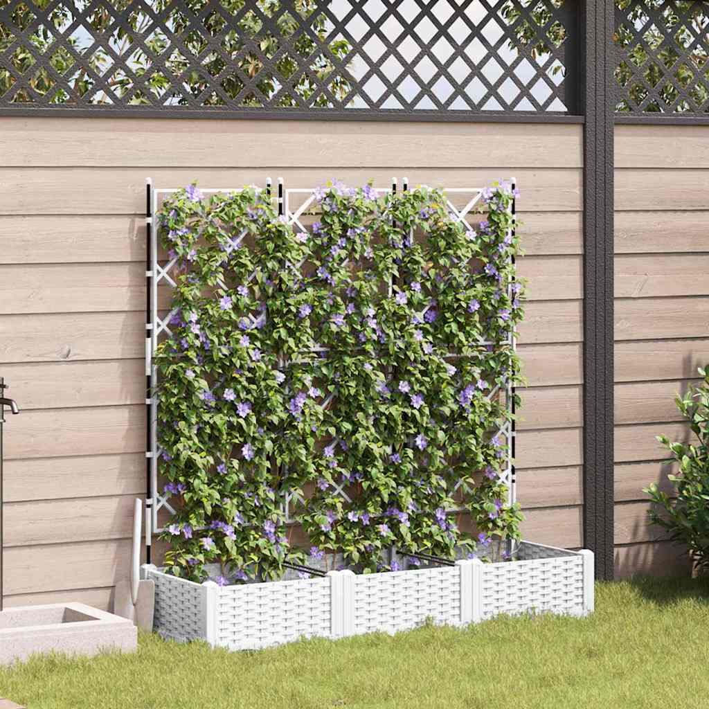 Tuin Bloempot 3 pcs Wit 120 x 40 x 125,5 cm Kunststof